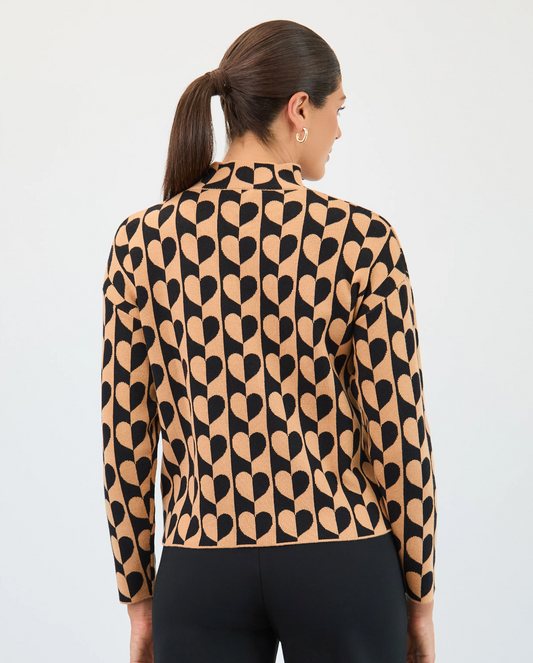 Mock Neck Jacquard Sweater