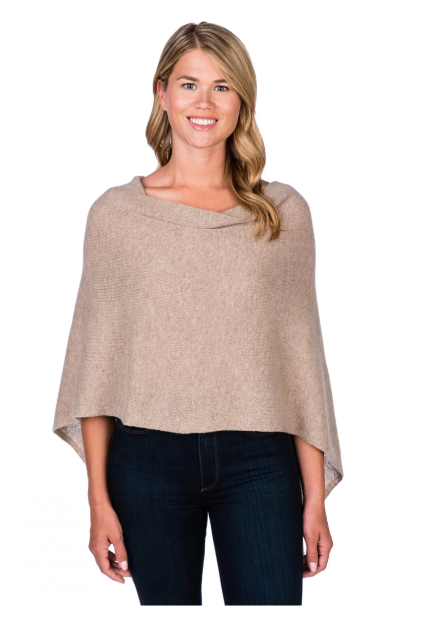 100% Cashmere Dress Topper Poncho