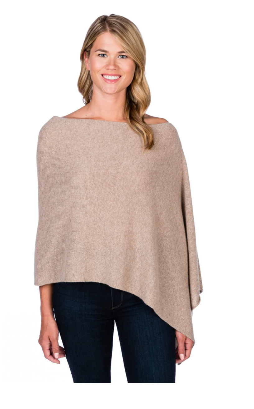 100% Cashmere Dress Topper Poncho