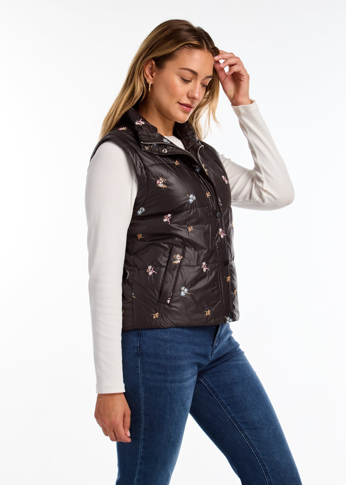 Quilted Embroidered Vest