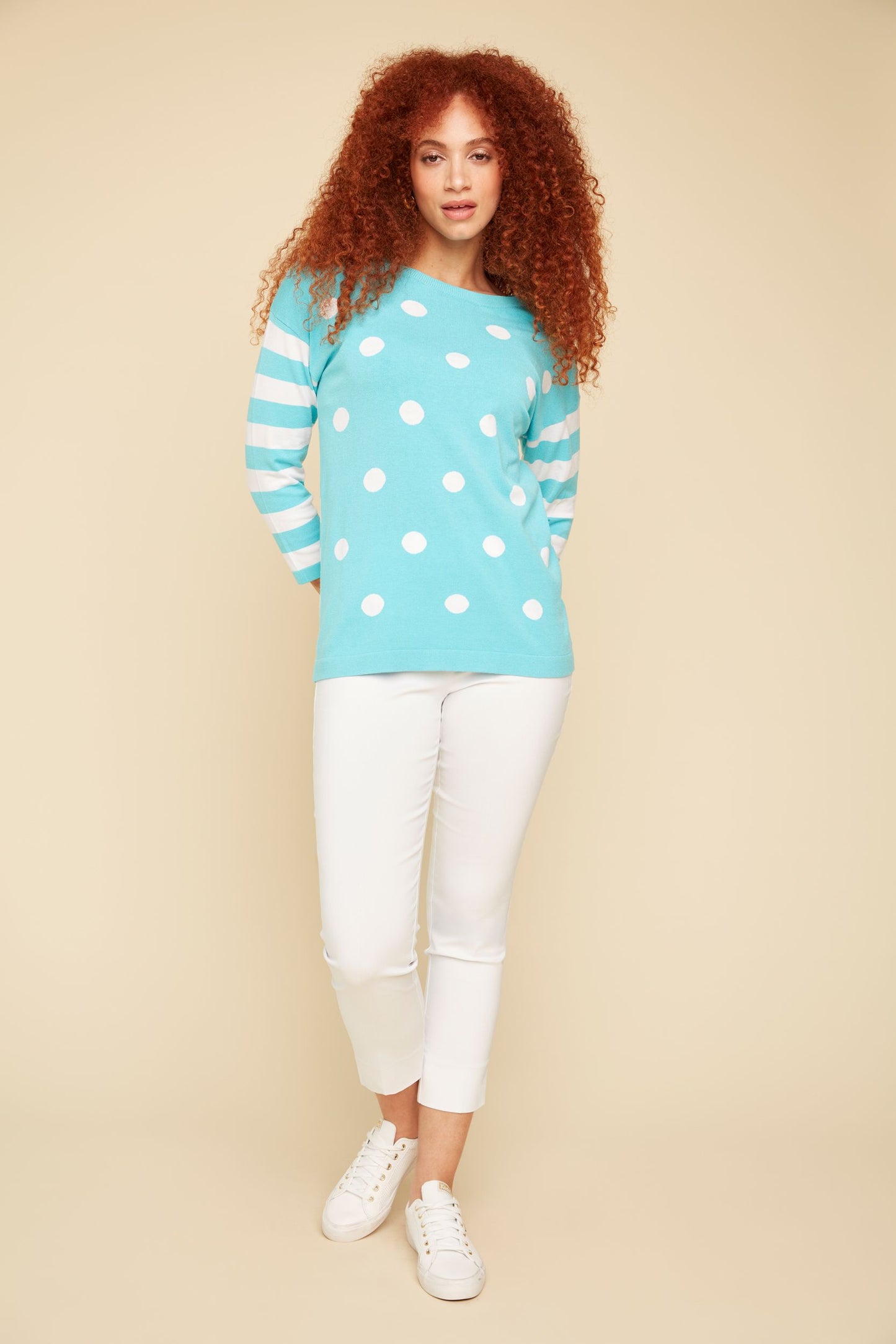Knit Dot/Stripe Sweater