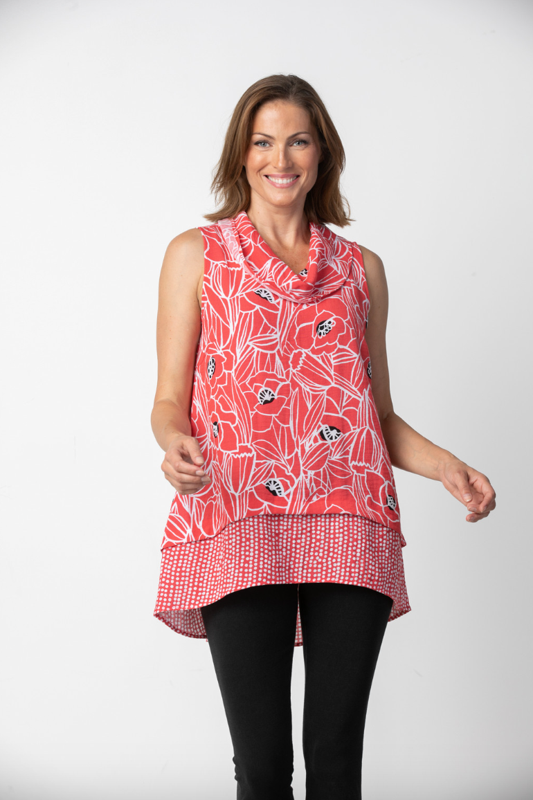 Express Travel Floral Sleeveless Tunic