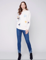 Load image into Gallery viewer, Embroidered Hearts Sweater

