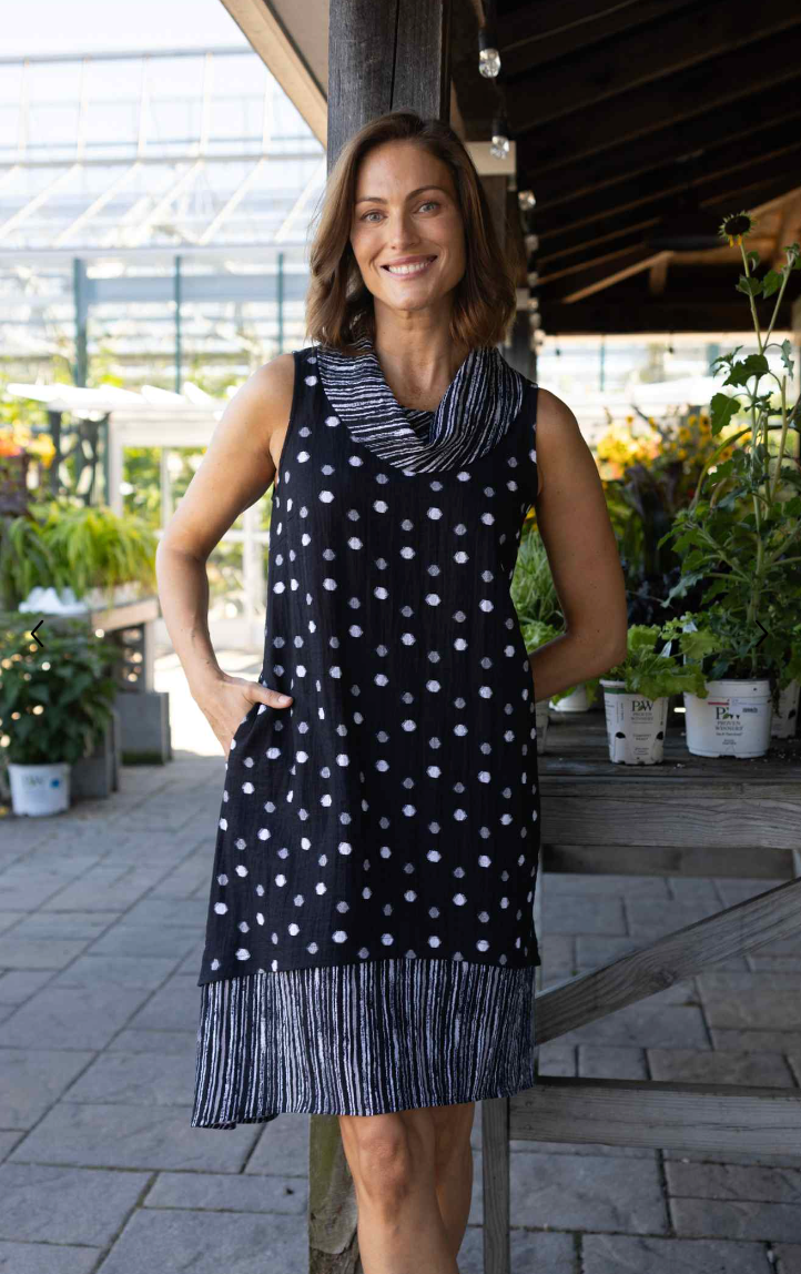 Express Travel Dot Collar Dress