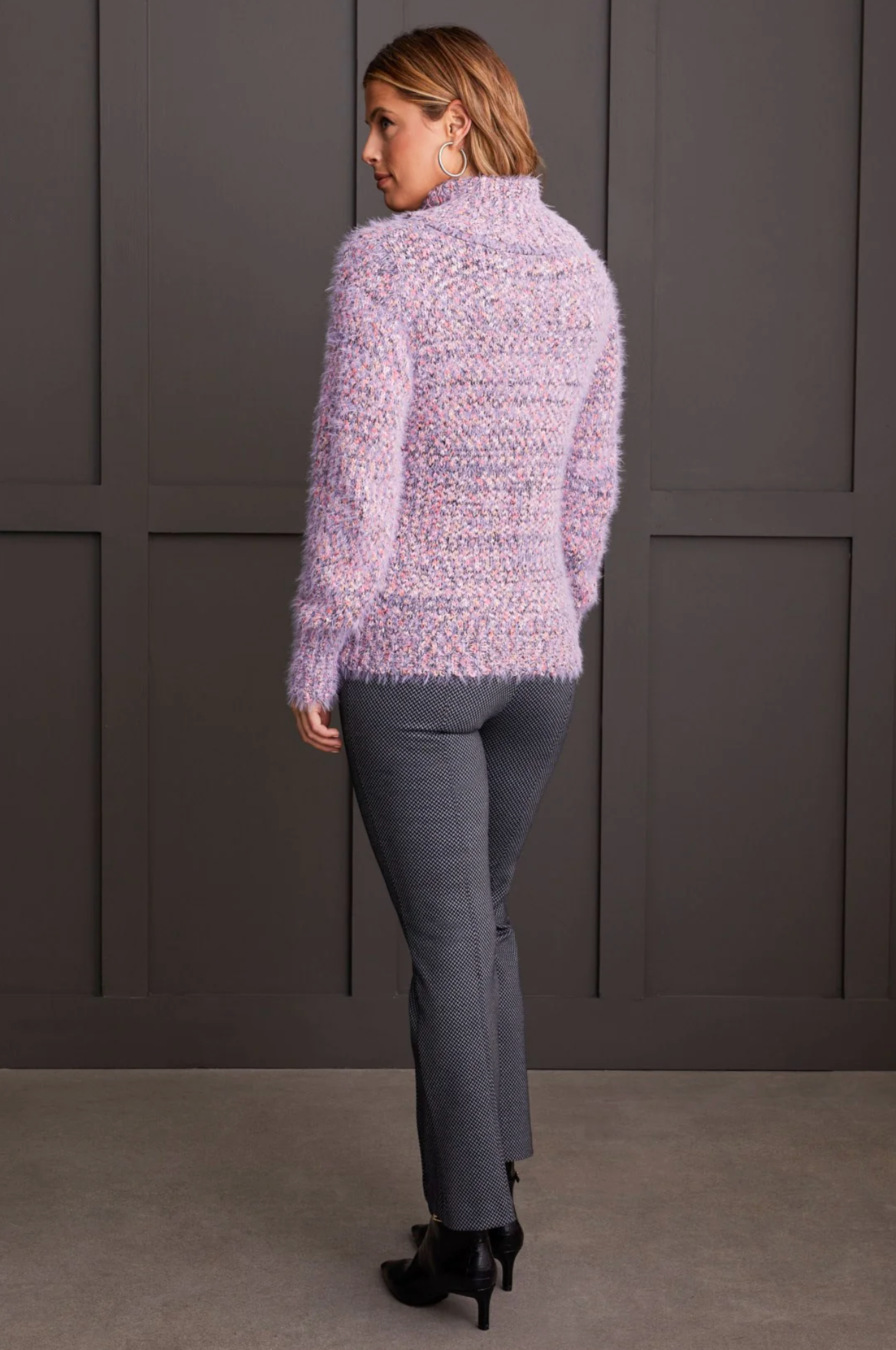 Novelty Yarn Cowl Neck Sweater