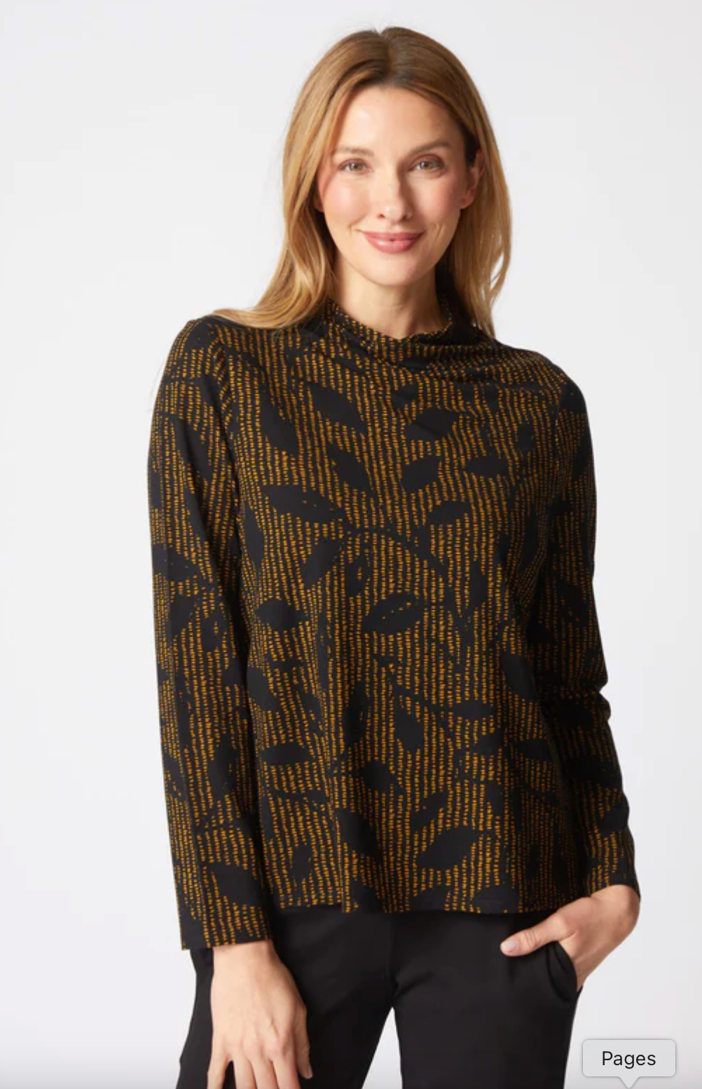 Core Travel Drape Collar Top