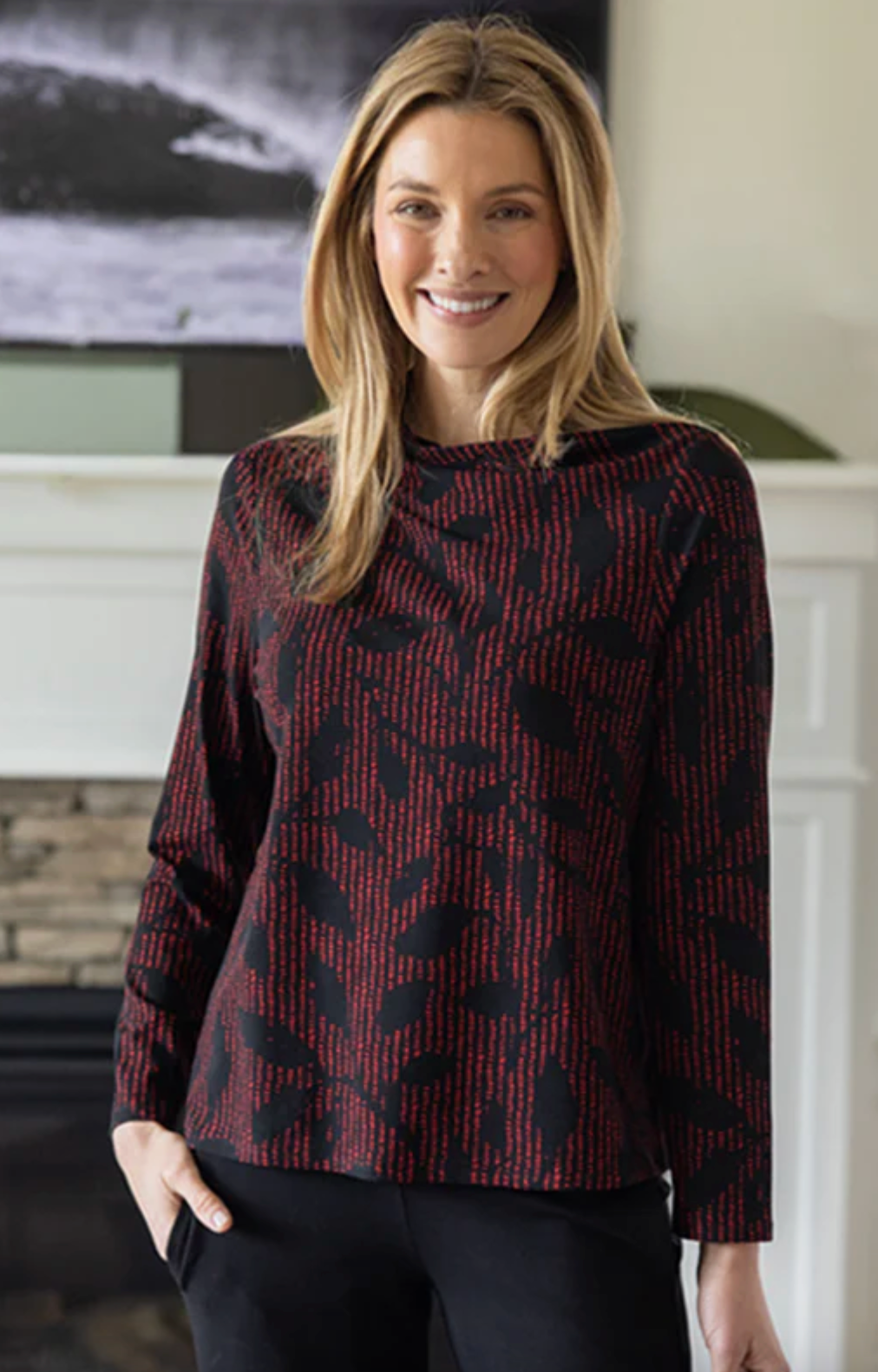 Core Travel Drape Collar Top