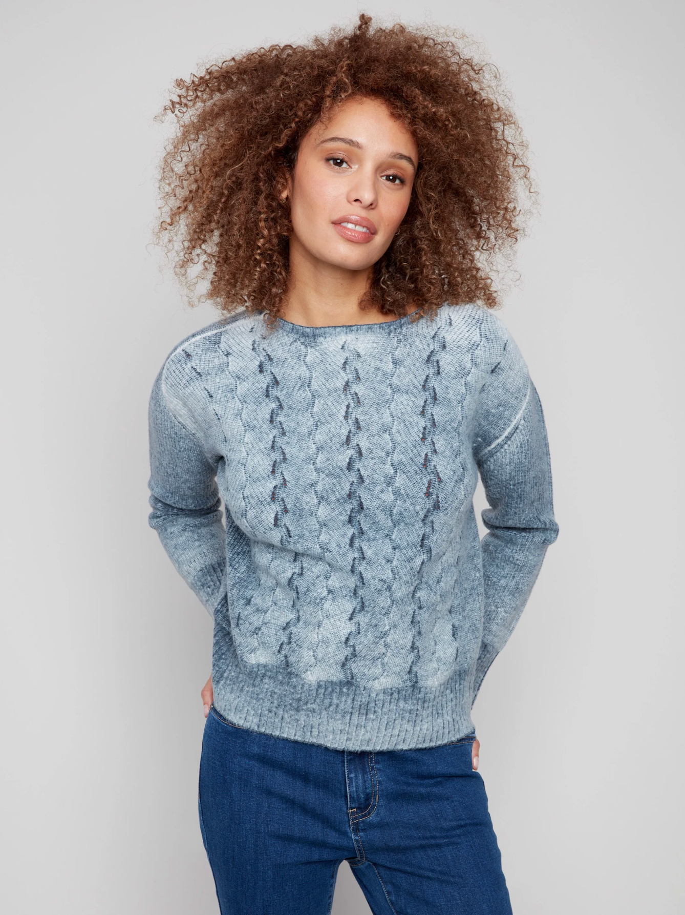 Fancy Stitch Crew Neck Sweater