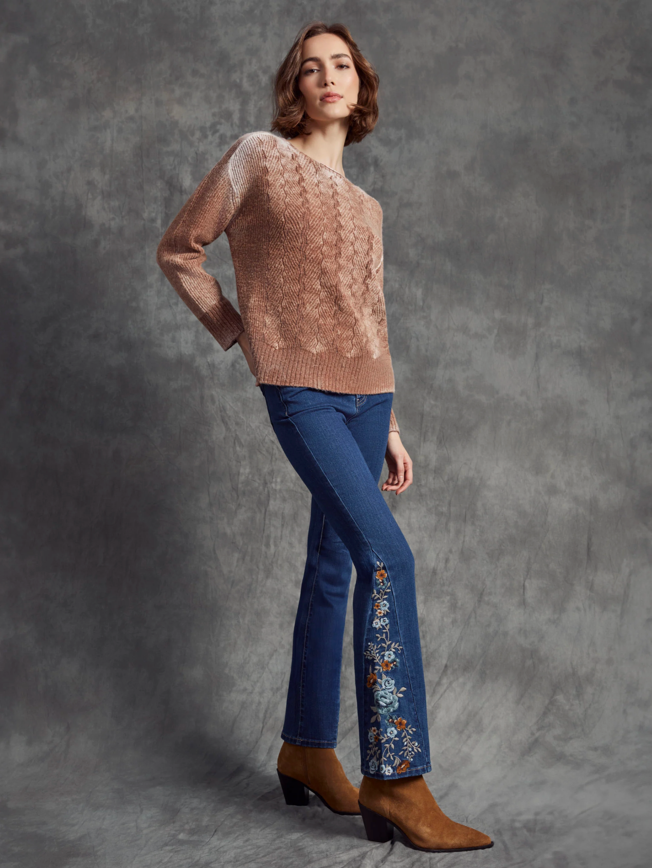 Fancy Stitch Crew Neck Sweater