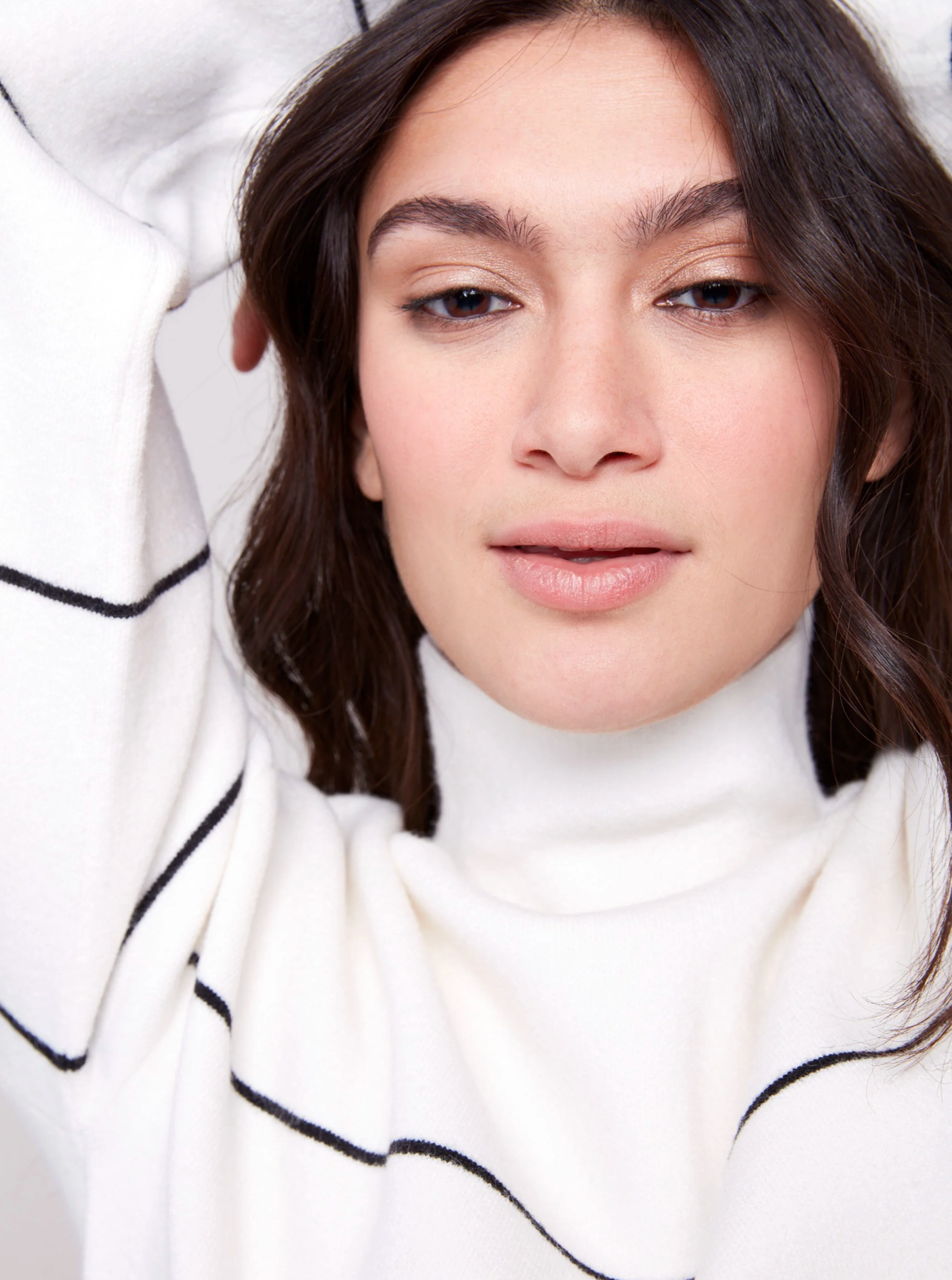 Striped Funnel Neck Sweater