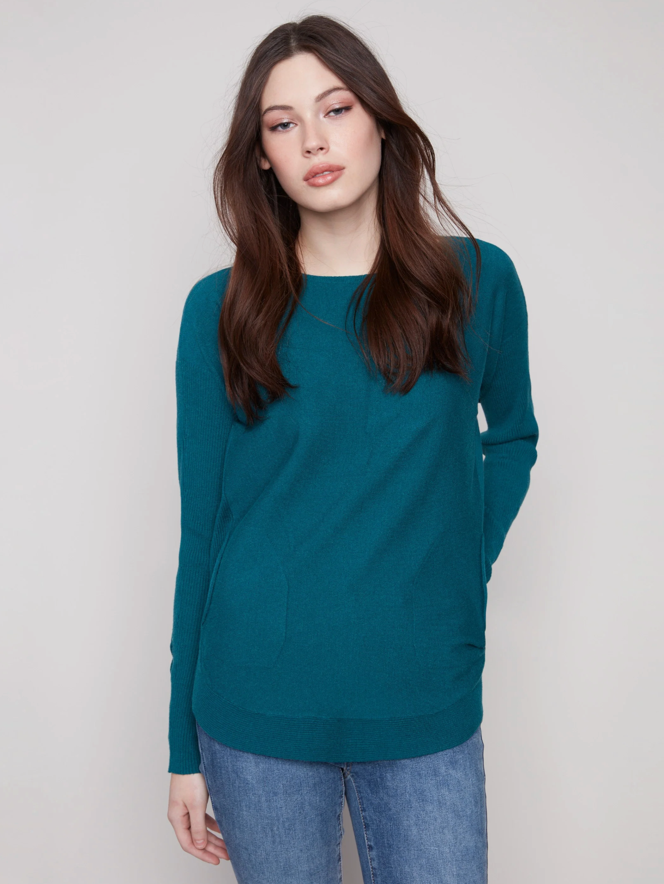 Knit Sweater With Lace-Up Cuffs