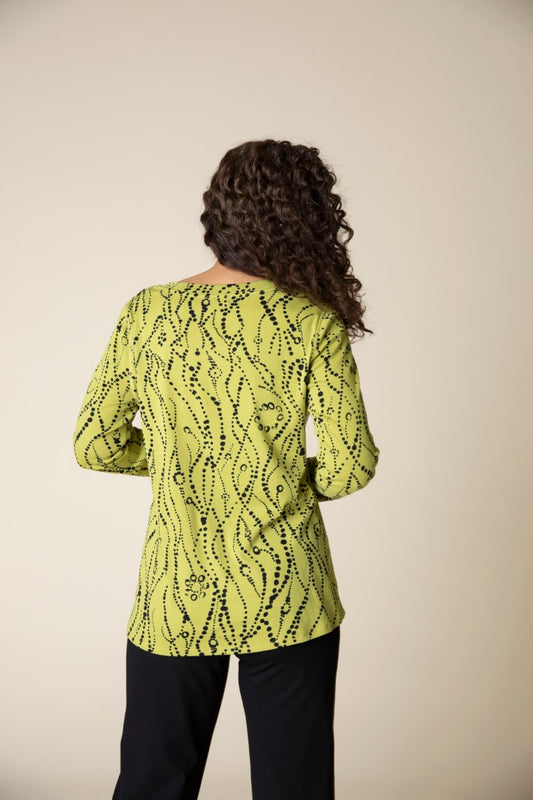 Wavy Dot V-Neck Top