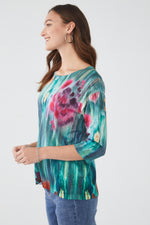 Load image into Gallery viewer, Boat Neck Drop Shoulder 3/4 Sleeve Top
