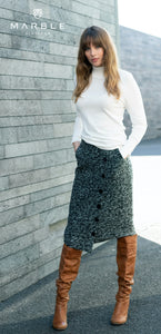 MARBLE Skirt with Asymmetrical Button Detail
