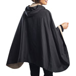 Load image into Gallery viewer, Reversible Travel Cape in Black &amp; Camel
