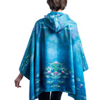 Load image into Gallery viewer, Fine Art Reversible Travel Cape in Monet Water Lilies
