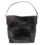 Load image into Gallery viewer, Classic Hobo Handbag in Black with Cedar Handle
