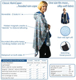 Load image into Gallery viewer, Reversible Travel Cape in Black &amp; Sky Blue
